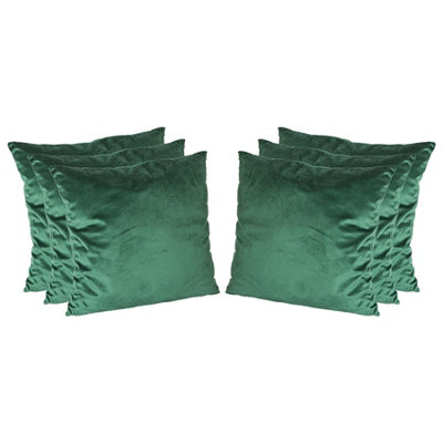 Square Velvet Cushions - 55cm x 55cm - Green - Pack of 6