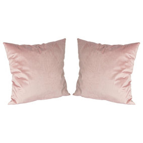 Square Velvet Cushions - 55cm x 55cm - Pink - Pack of 2