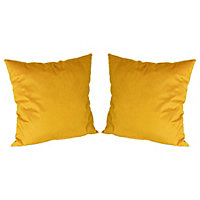 Square Velvet Cushions - 55cm x 55cm - Yellow - Pack of 2