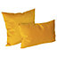 Square Velvet Cushions - 55cm x 55cm - Yellow - Pack of 2