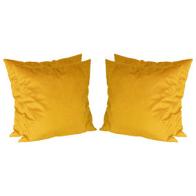 Square Velvet Cushions - 55cm x 55cm - Yellow - Pack of 4