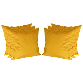 Square Velvet Cushions - 55cm x 55cm - Yellow - Pack of 6