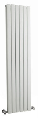 Square Vertical Double Panel Radiator - 1500mm x 354mm - 3105 BTU - Satin White