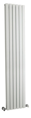Square Vertical Double Panel Radiator - 1800mm x 354mm - 3641 BTU - Satin White Price Comparisons | Compare The Build