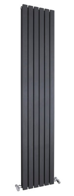 Square Vertical Double Panel Radiator - 1800mm x 354mm - 3878 BTU - Anthracite