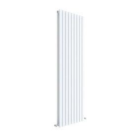 Square Vertical Double Panel Radiator - 1800mm x 528mm - 5810 BTU - Satin White