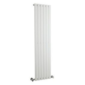 Square Vertical Single Panel Radiator - 1500mm x 354mm - 2041 BTU - Satin White