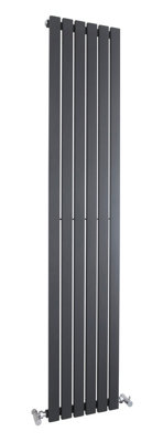 Square Vertical Single Panel Radiator - 1800mm x 354mm - 2307 BTU - Anthracite