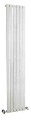 Square Vertical Single Panel Radiator - 1800mm x 354mm - 2307 BTU - Satin White