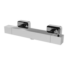 Square Wall Mount Shower Thermostatic Bar Valve Tap (Kit Not Included) - Chrome - Balterley