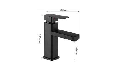 Square weighted faucet basin faucet hot and cold household bathroom bathroom counter - 5