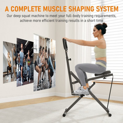 Squat Machine for Home, Foldable Exercise Equipment, Squat Rowing ...