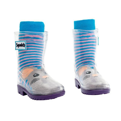 Squelch Childs Wellie Socks 1-2yrs Mouse