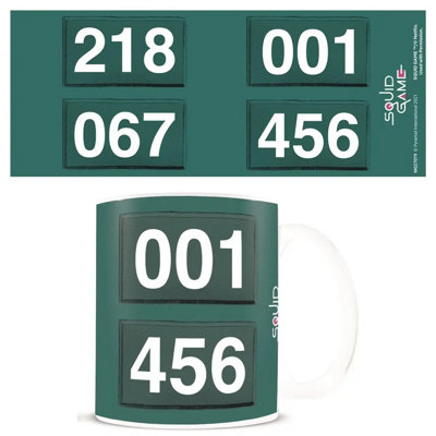 Squid Game Numbers Ceramic Mug Green/White (One Size)
