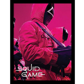 Squid Game Workers Framed Picture Pink/Black (One Size)