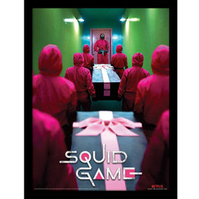 Squid Game Workers Framed Picture Pink/Green/Black (One Size)