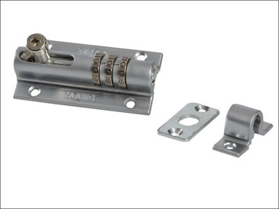 Squire CombiBolt 3 ReCodable Locking Bolt Chrome 92mm DIY at B&Q