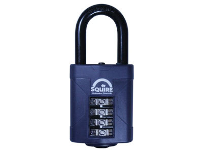 Squire CP50/1.5 Premium 4-Wheel Combination Padlock with Long Shackle for Ultimate Security