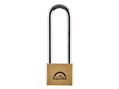 Squire LN44 Lion Brass Padlock - High Security 100mm Long Shackle for Ultimate Protection