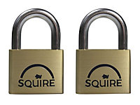 Squire - LN5T Lion Brass Padlocks 5-Pin 50mm Twin Pack