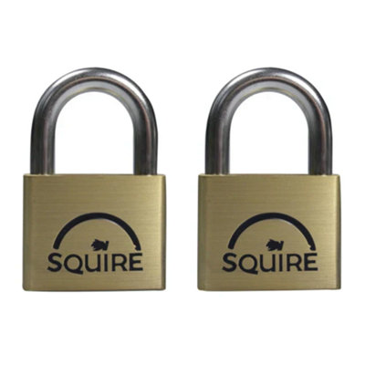 Squire LN5T Lion Brass Padlocks 5-Pin 50mm Twin Pack