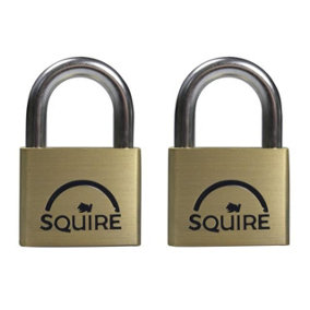 Squire - LN5T Lion Brass Padlocks 5-Pin 50mm Twin Pack