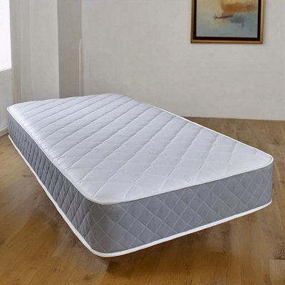 SR Living Modern Cosy White Grey Open Coil Soft Firm 10'' Mattress With Memory Foam Layer