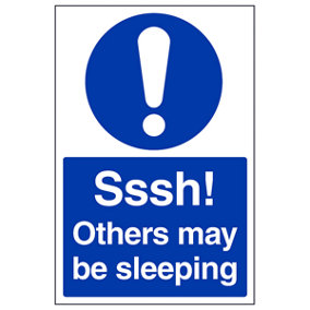 Ssh Others Sleeping Polite Notice Sign - Adhesive Vinyl 150x200mm (x3)