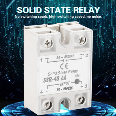 SSr 40AA 40A Solid State Relay Module AC-AC Input AC Output 24-480V AC