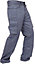 SSS Mens Work Trousers Cargo Multi Pockets Work Pants, Grey, 36in Waist - 30in Leg - Small