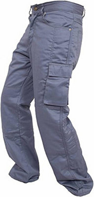 SSS Mens Work Trousers Cargo Multi Pockets Work Pants, GREY, 36in Waist - 34in Leg - Large