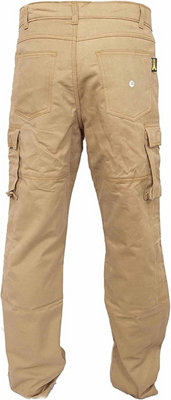 SSS Mens Work Trousers Cargo Multi Pockets Work Pants, KHAKI, 32in Waist - 30in Leg - Small