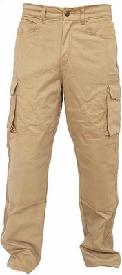 SSS Mens Work Trousers Cargo Multi Pockets Work Pants, KHAKI, 34in Waist - 32in Leg - Regular