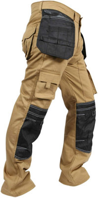 SSS Mens Work Trousers Cargo Multi Pockets Work Pants, S:30W/32L, M:32W/32L, L:34W/32L, XL:36W/32L, XXL:38W/32L and 3XL:40W/32L