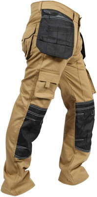 SSS Mens Work Trousers Cargo Multi Pockets Work Pants, S:30W/34L, M:32W/34L, L:34W/34L, XL:36W/34L, XXL:38W/34L and 3XL:40W/34L