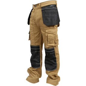 SSS Mens Work Trousers Cargo Multi Pockets Work Pants, S:30W/34L, M:32W/34L, L:34W/34L, XL:36W/34L, XXL:38W/34L and 3XL:40W/34L