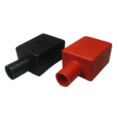 ST-955 2 x Battery Terminal Covers Positive and Negative Straight Flag Insulation Boot
