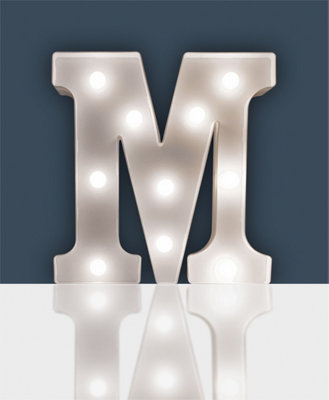 St Helens Home and Garden Battery Operated 3D LED Letter M Light