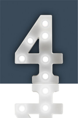 St Helens Home and Garden Battery Operated 3D LED Number 4 Light