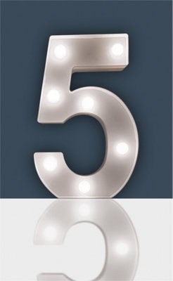 St Helens Home and Garden Battery Operated 3D LED Number 5 Light