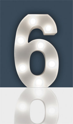 St Helens Home and Garden Battery Operated 3D LED Number 6 Light