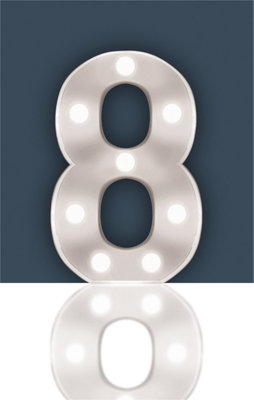 St Helens Home and Garden Battery Operated 3D LED Number 8 Light