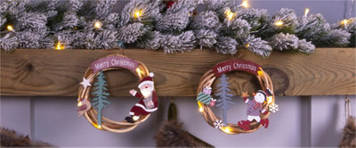 St Helens Home and Garden Battery Powered Wicker Christmas Wreath - 6