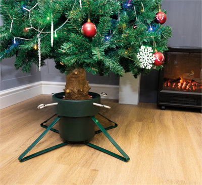 St Helens Home and Garden Christmas Tree Stand With 4 legs 4 Screw Clamps and Water