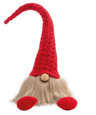 St Helens Home and Garden Festive Red Knitted Christmas Sitting Gonk Decoration - 5