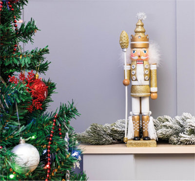 White nutcracker shop decoration