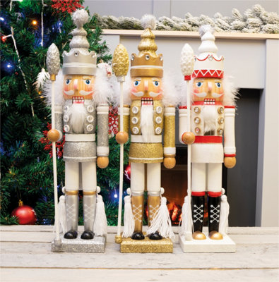 White nutcracker shop decoration