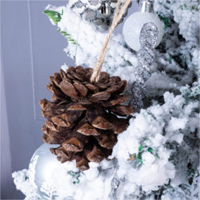 St Helens Home and Garden Hanging Pine Cone  Christmas Tree Decoration - Pack of 6