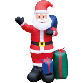 St Helens Home and Garden Inflatable Father Christmas with Presents and LED Lights 150cm Height