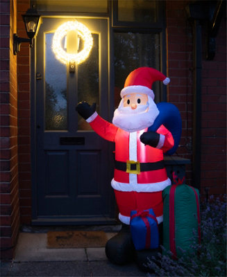 St Helens Home and Garden Inflatable Father Christmas with Presents and LED Lights 150cm Height - 3
